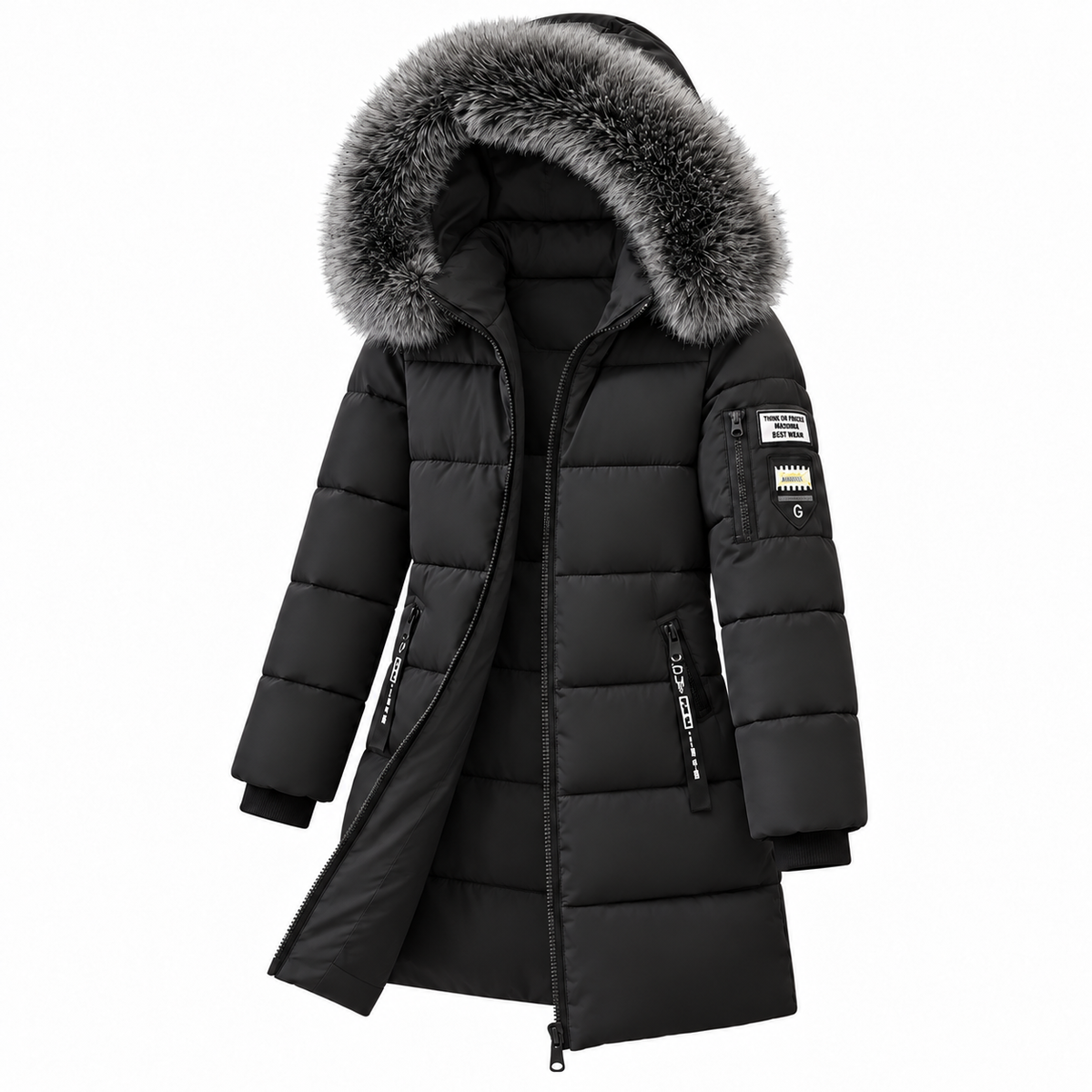 🔥 LETZTER TAG –  80% RABATT 🔥 ❄️ Warmer Damen-Daunenmantel mit Kapuze und abnehmbarem Kunstfellkragen