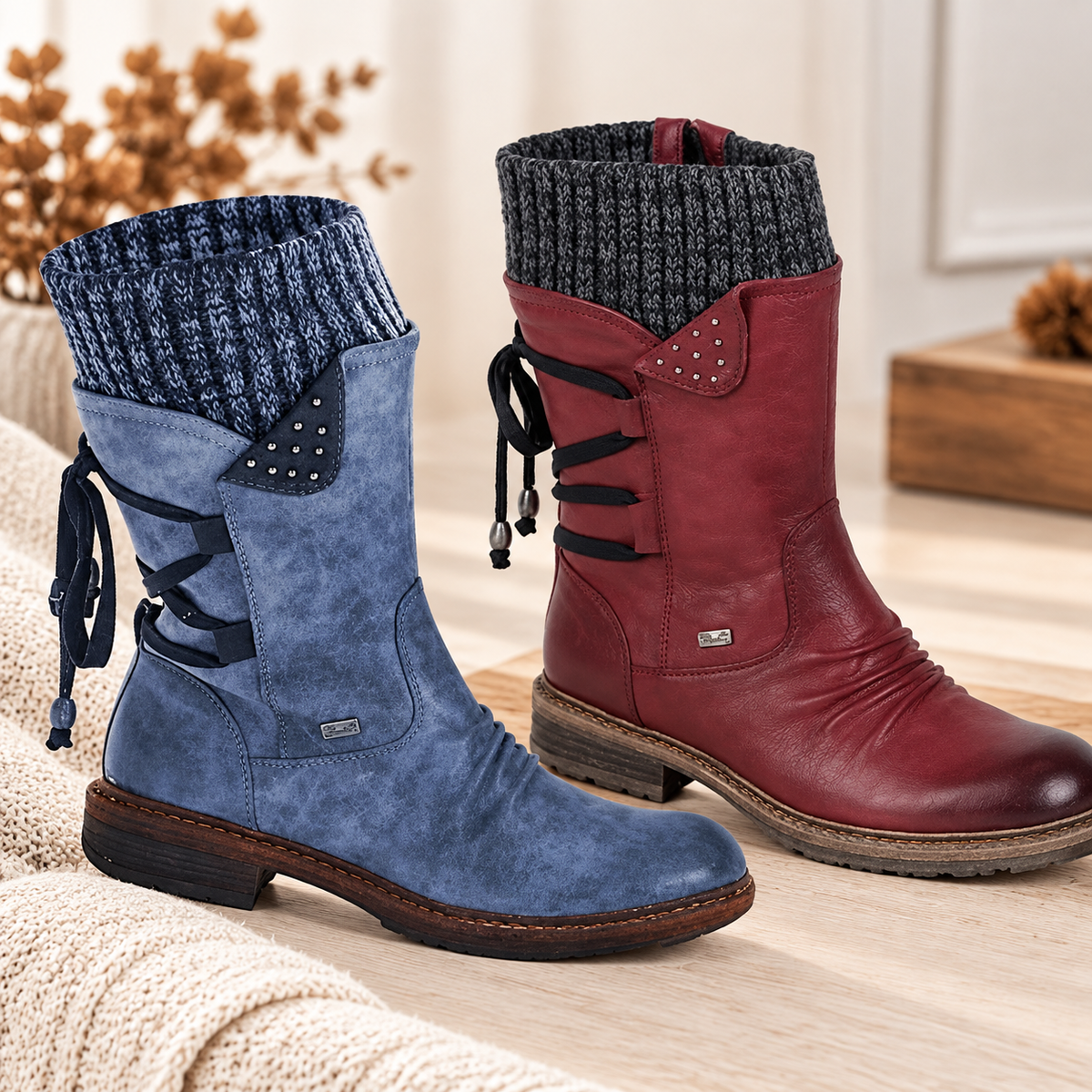 🔥 LETZTER TAG – 80 % RABATT 🔥 Damen Winterstiefel mit orthopädischer Unterstützung, Schleifendetail & warmer Wollfütterung