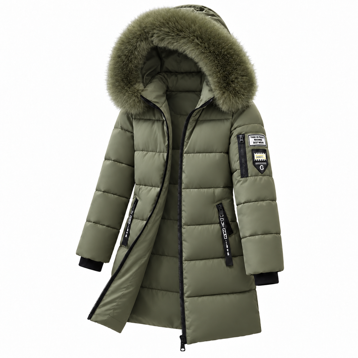 🔥 LETZTER TAG –  80% RABATT 🔥 ❄️ Warmer Damen-Daunenmantel mit Kapuze und abnehmbarem Kunstfellkragen